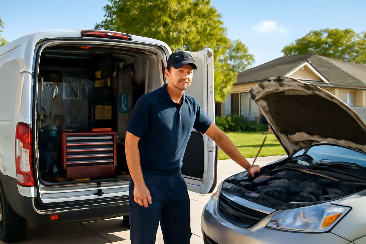 On-demand car care with auto mechanic to your home, delivering on-site service.